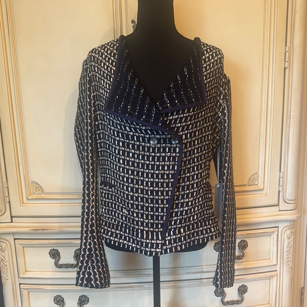 Carlisle Blue and White Blazer Sophisticated Suit Jacket